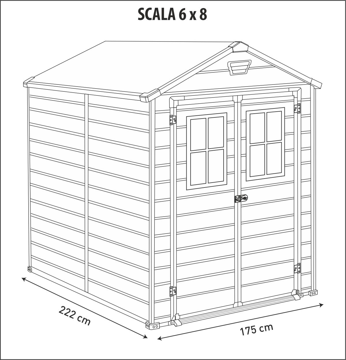 Сарай Скала 6х8 (Scala 6x8), коричневый
