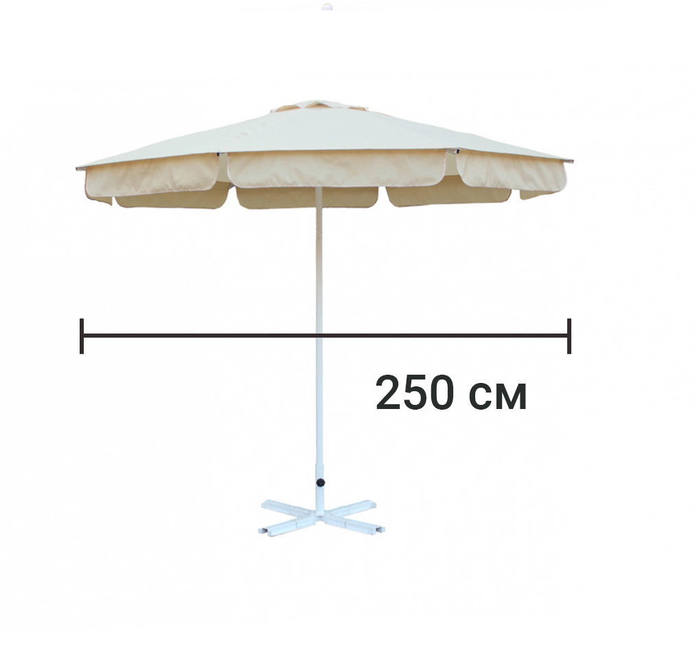 Зонт Prosto Mi цинк, круглый с пришитым воланом и подставкой, 2.5м
