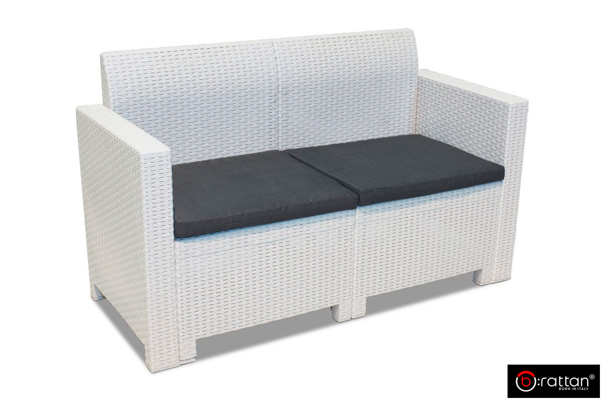 Белый 2х-местный диван для загородного дома NEBRASKA SOFA 2