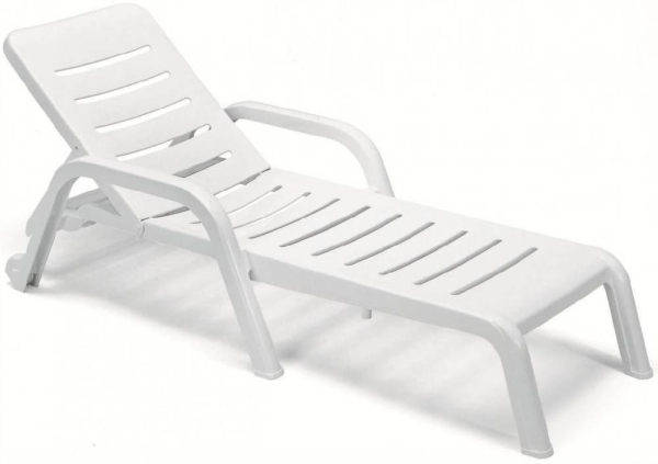 Шезлонг-лежак пластиковый, Casablanca Sun-bed, 2060х730х940 мм, белый