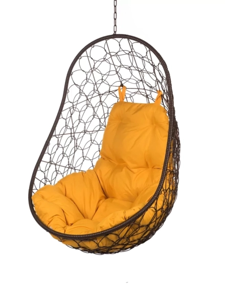 Кресло подвесное "Easy Brown BS" оранжевая подушка