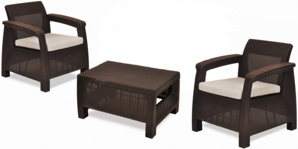 Комплект мебели Корфу Уикенд (Corfu Weekend) коричневый (производство Россия)