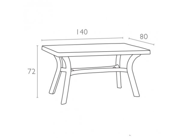 Пластиковый прямоугольный стол «Турин» с рисунком, белый